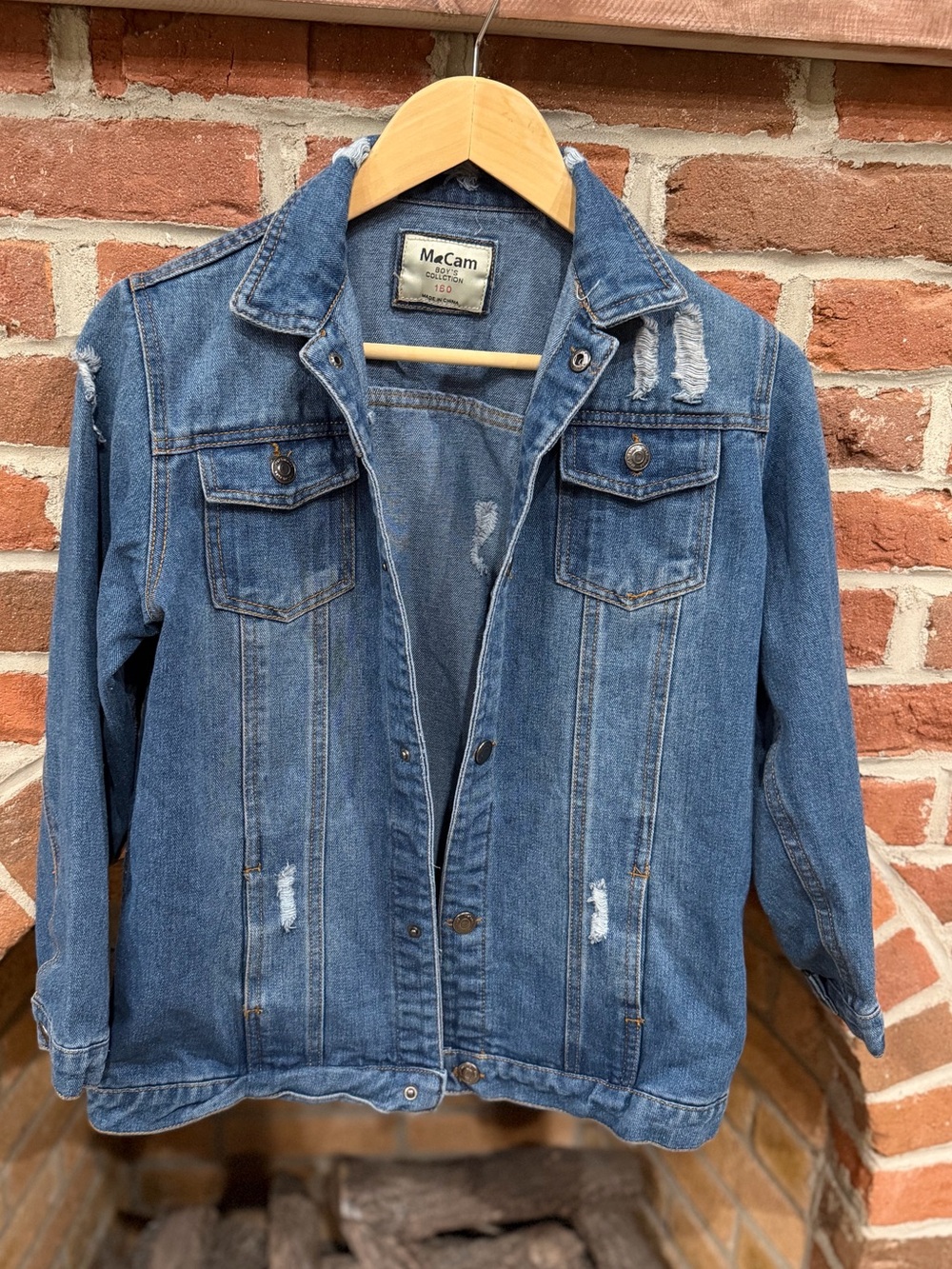 Boys' Distressed Blue Denim Jacket